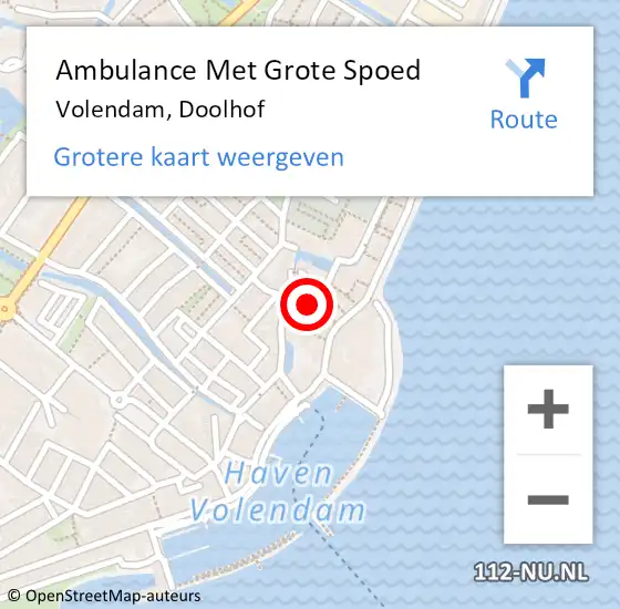 Locatie op kaart van de 112 melding: Ambulance Met Grote Spoed Naar Volendam, Doolhof op 14 oktober 2020 17:01