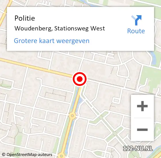 Locatie op kaart van de 112 melding: Politie Woudenberg, Stationsweg West op 14 oktober 2020 17:48