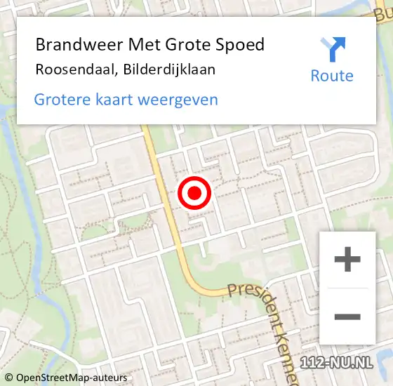 Locatie op kaart van de 112 melding: Brandweer Met Grote Spoed Naar Roosendaal, Bilderdijklaan op 14 oktober 2020 18:19