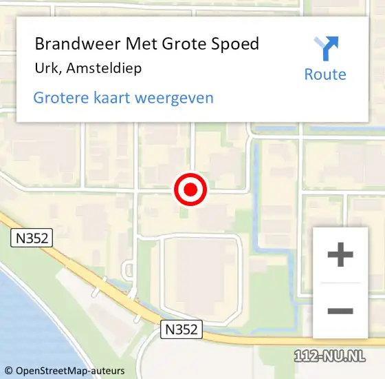 Locatie op kaart van de 112 melding: Brandweer Met Grote Spoed Naar Urk, Amsteldiep op 15 oktober 2020 00:42