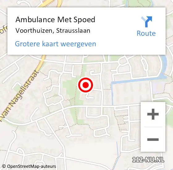 Locatie op kaart van de 112 melding: Ambulance Met Spoed Naar Voorthuizen, Strausslaan op 15 oktober 2020 07:05