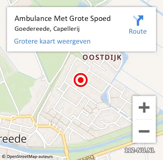 Locatie op kaart van de 112 melding: Ambulance Met Grote Spoed Naar Goedereede, Capellerij op 15 oktober 2020 09:28