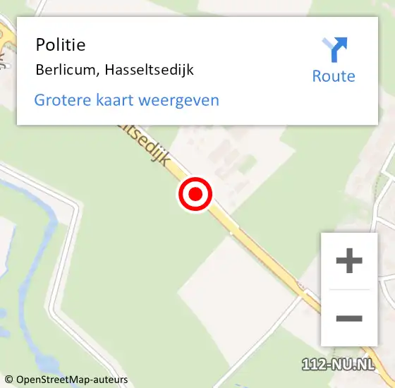 Locatie op kaart van de 112 melding: Politie Berlicum, Hasseltsedijk op 15 oktober 2020 10:56