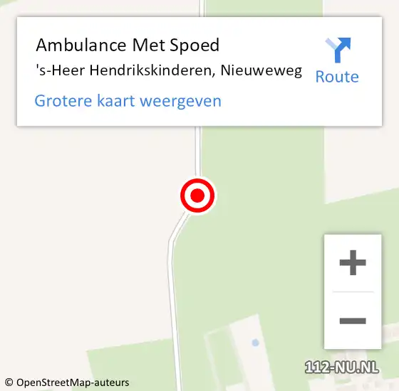 Locatie op kaart van de 112 melding: Ambulance Met Spoed Naar 's-Heer Hendrikskinderen, Nieuweweg op 21 mei 2014 20:36