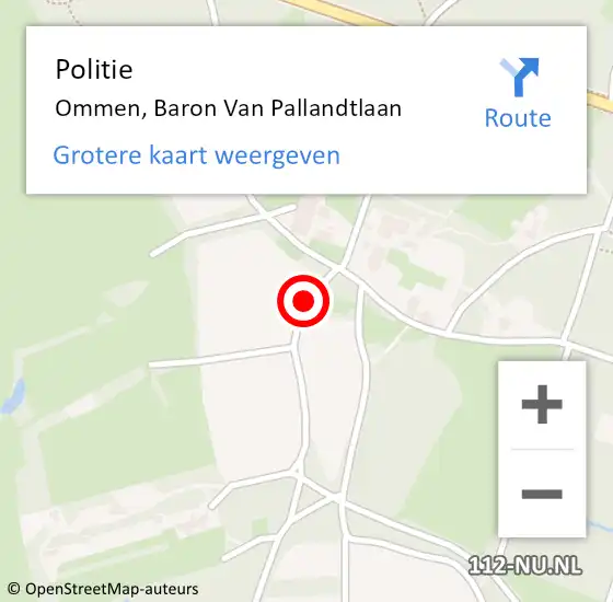 Locatie op kaart van de 112 melding: Politie Ommen, Baron Van Pallandtlaan op 15 oktober 2020 13:46