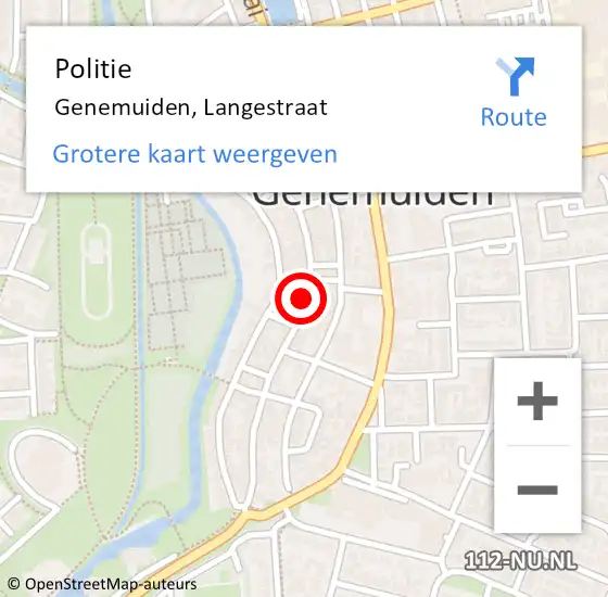 Locatie op kaart van de 112 melding: Politie Genemuiden, Langestraat op 15 oktober 2020 16:03