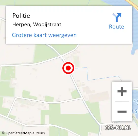 Locatie op kaart van de 112 melding: Politie Herpen, Wooijstraat op 15 oktober 2020 18:41