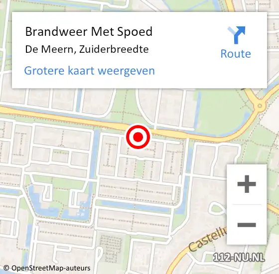 Locatie op kaart van de 112 melding: Brandweer Met Spoed Naar De Meern, Zuiderbreedte op 15 oktober 2020 19:21