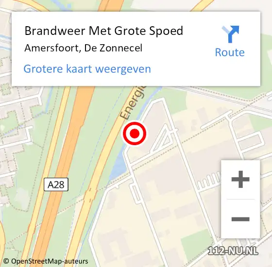 Locatie op kaart van de 112 melding: Brandweer Met Grote Spoed Naar Amersfoort, De Zonnecel op 16 oktober 2020 02:05