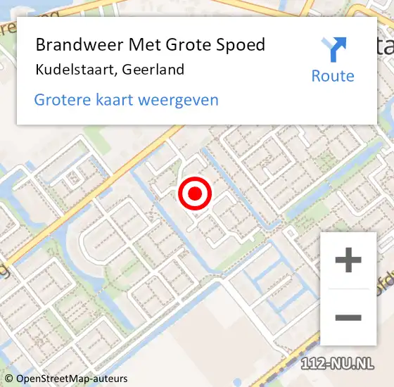 Locatie op kaart van de 112 melding: Brandweer Met Grote Spoed Naar Kudelstaart, Geerland op 16 oktober 2020 03:53