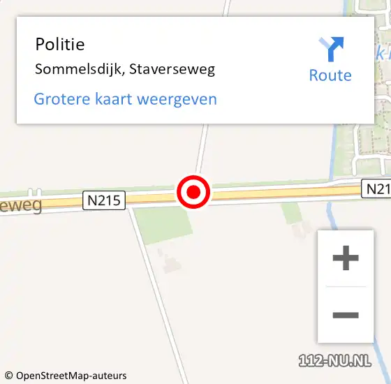 Locatie op kaart van de 112 melding: Politie Sommelsdijk, Staverseweg op 16 oktober 2020 07:17