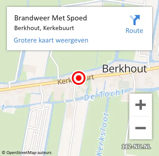 Locatie op kaart van de 112 melding: Brandweer Met Spoed Naar Berkhout, Kerkebuurt op 16 oktober 2020 09:39