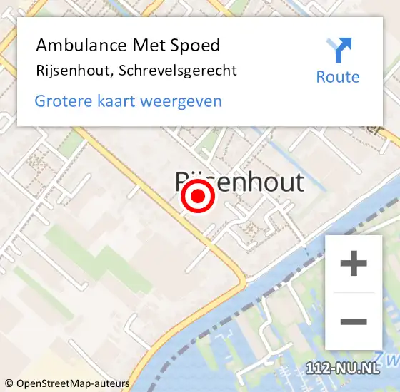 Locatie op kaart van de 112 melding: Ambulance Met Spoed Naar Rijsenhout, Schrevelsgerecht op 16 oktober 2020 11:16