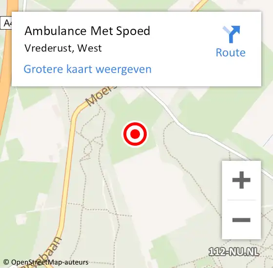 Locatie op kaart van de 112 melding: Ambulance Met Spoed Naar Vrederust, West op 16 oktober 2020 12:37