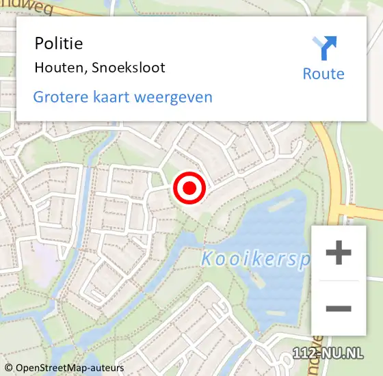 Locatie op kaart van de 112 melding: Politie Houten, Snoeksloot op 16 oktober 2020 14:47