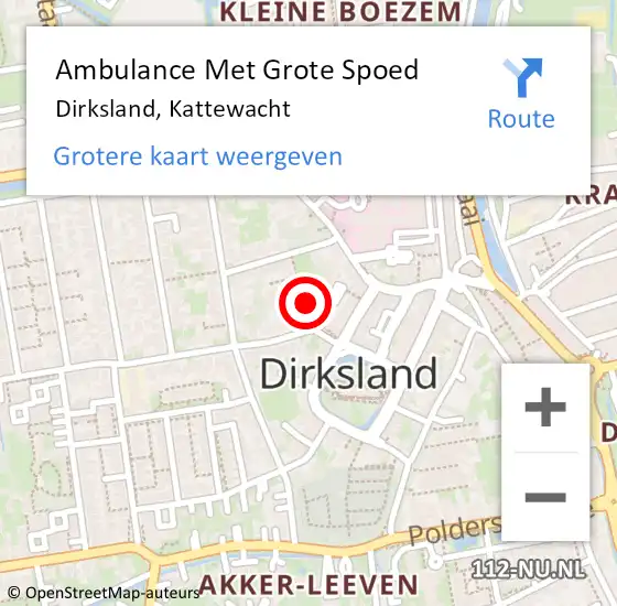 Locatie op kaart van de 112 melding: Ambulance Met Grote Spoed Naar Dirksland, Kattewacht op 22 mei 2014 00:29