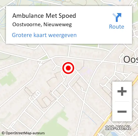 Locatie op kaart van de 112 melding: Ambulance Met Spoed Naar Oostvoorne, Nieuweweg op 16 oktober 2020 17:00