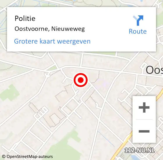 Locatie op kaart van de 112 melding: Politie Oostvoorne, Nieuweweg op 16 oktober 2020 17:00