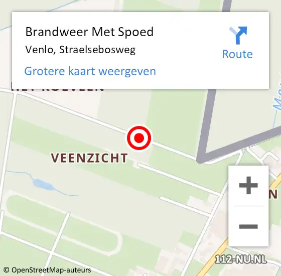 Locatie op kaart van de 112 melding: Brandweer Met Spoed Naar Venlo, Straelsebosweg op 16 oktober 2020 17:18