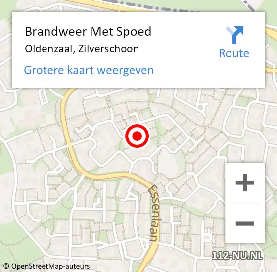 Locatie op kaart van de 112 melding: Brandweer Met Spoed Naar Oldenzaal, Zilverschoon op 16 oktober 2020 17:20