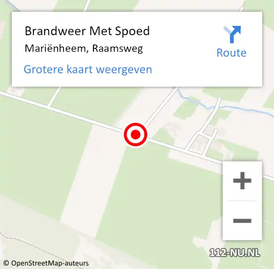 Locatie op kaart van de 112 melding: Brandweer Met Spoed Naar Mariënheem, Raamsweg op 16 oktober 2020 19:26