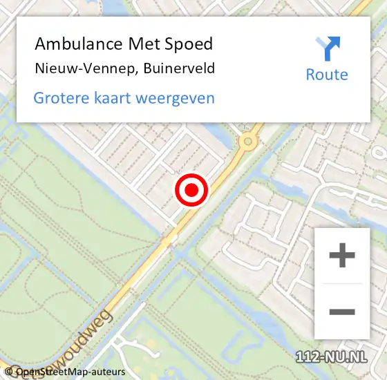 Locatie op kaart van de 112 melding: Ambulance Met Spoed Naar Nieuw-Vennep, Buinerveld op 16 oktober 2020 22:01