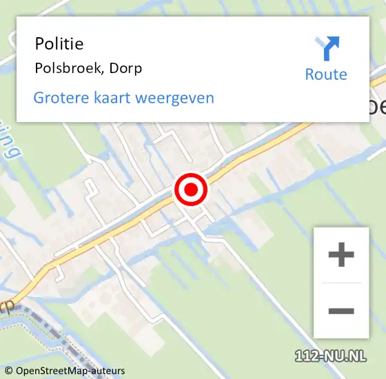 Locatie op kaart van de 112 melding: Politie Polsbroek, Dorp op 16 oktober 2020 22:23