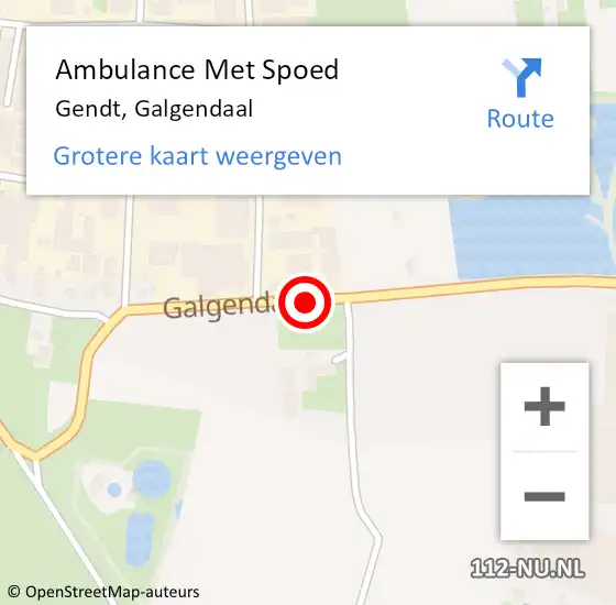 Locatie op kaart van de 112 melding: Ambulance Met Spoed Naar Gendt, Galgendaal op 16 oktober 2020 22:54