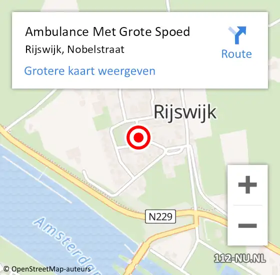 Locatie op kaart van de 112 melding: Ambulance Met Grote Spoed Naar Rijswijk, Nobelstraat op 16 oktober 2020 22:58