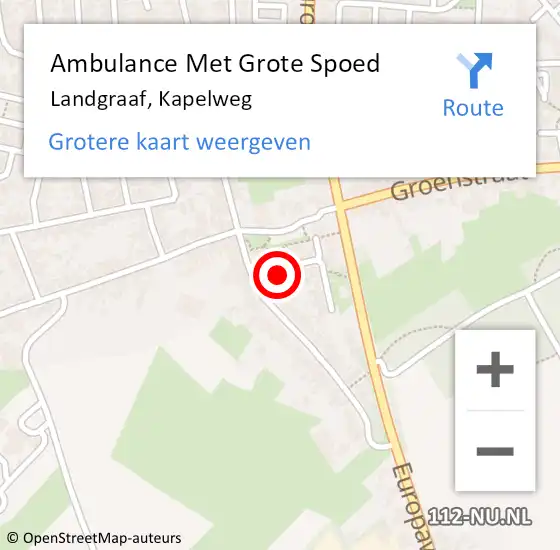 Locatie op kaart van de 112 melding: Ambulance Met Grote Spoed Naar Landgraaf, Kapelweg op 22 mei 2014 02:54