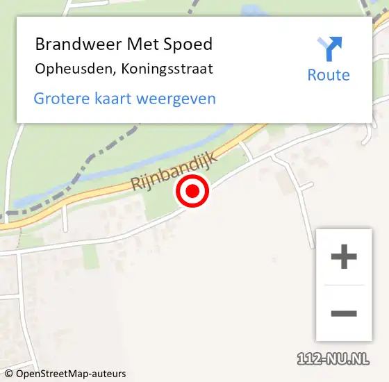 Locatie op kaart van de 112 melding: Brandweer Met Spoed Naar Opheusden, Koningsstraat op 22 mei 2014 04:04