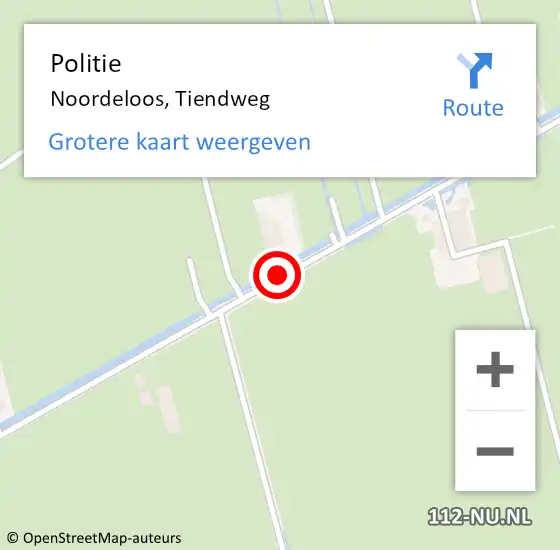 Locatie op kaart van de 112 melding: Politie Noordeloos, Tiendweg op 17 oktober 2020 12:35