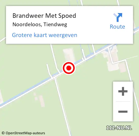 Locatie op kaart van de 112 melding: Brandweer Met Spoed Naar Noordeloos, Tiendweg op 17 oktober 2020 12:36