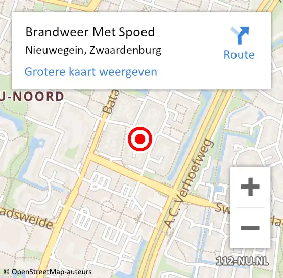 Locatie op kaart van de 112 melding: Brandweer Met Spoed Naar Nieuwegein, Zwaardenburg op 17 oktober 2020 13:12