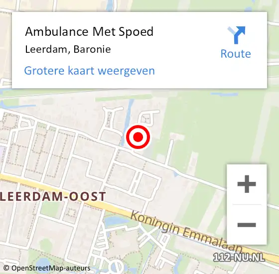 Locatie op kaart van de 112 melding: Ambulance Met Spoed Naar Leerdam, Baronie op 22 mei 2014 05:10