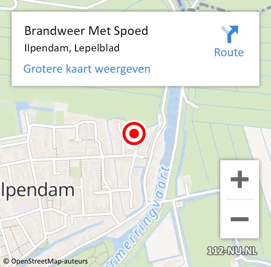 Locatie op kaart van de 112 melding: Brandweer Met Spoed Naar Ilpendam, Lepelblad op 17 oktober 2020 13:50