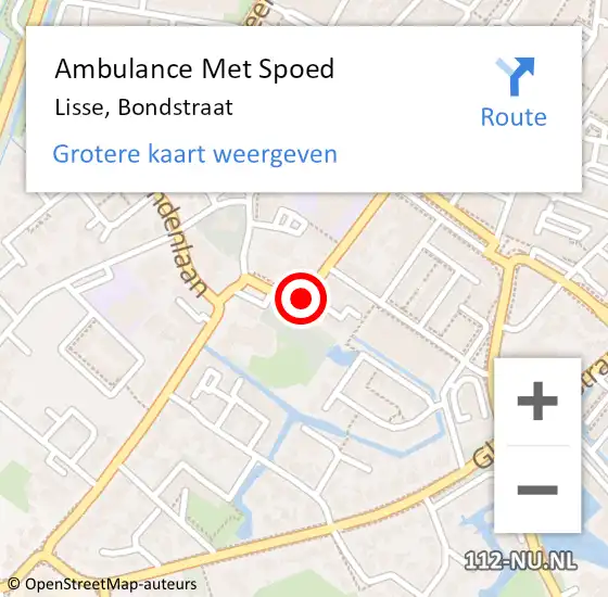 Locatie op kaart van de 112 melding: Ambulance Met Spoed Naar Lisse, Bondstraat op 22 mei 2014 05:34