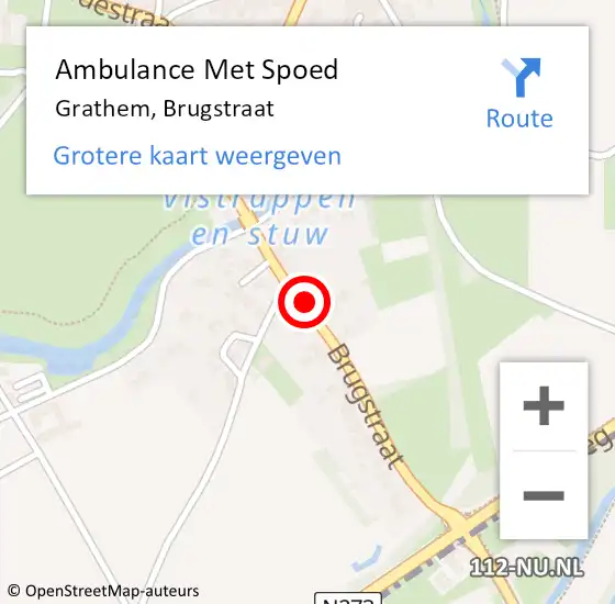 Locatie op kaart van de 112 melding: Ambulance Met Spoed Naar Grathem, Brugstraat op 17 oktober 2020 16:54