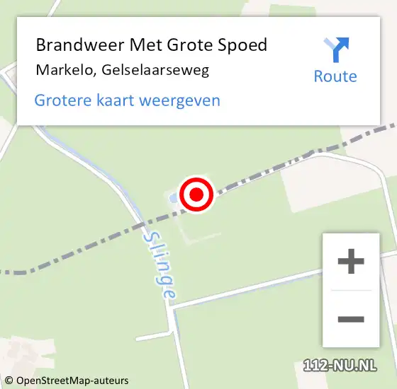 Locatie op kaart van de 112 melding: Brandweer Met Grote Spoed Naar Markelo, Gelselaarseweg op 2 oktober 2013 17:15