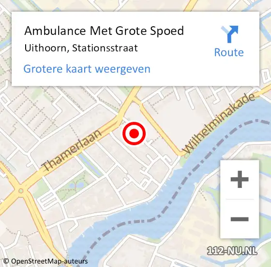 Locatie op kaart van de 112 melding: Ambulance Met Grote Spoed Naar Uithoorn, Stationsstraat op 17 oktober 2020 17:30