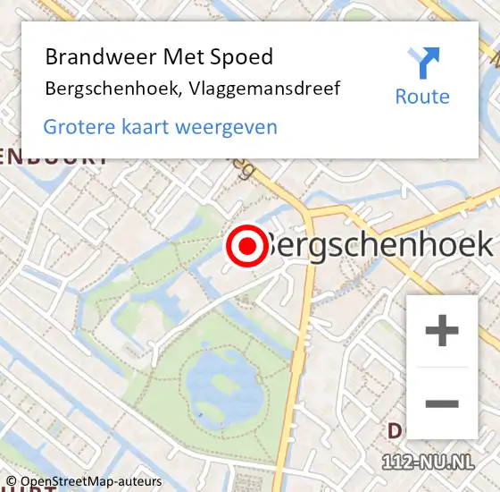 Locatie op kaart van de 112 melding: Brandweer Met Spoed Naar Bergschenhoek, Vlaggemansdreef op 17 oktober 2020 19:00