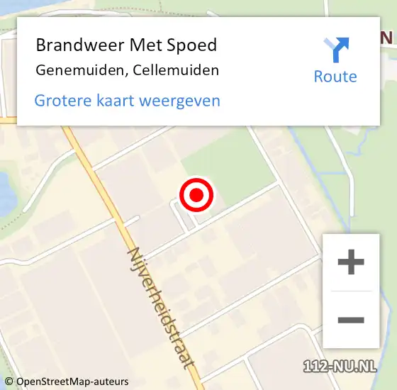 Locatie op kaart van de 112 melding: Brandweer Met Spoed Naar Genemuiden, Cellemuiden op 17 oktober 2020 19:25