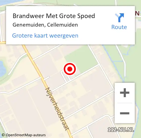 Locatie op kaart van de 112 melding: Brandweer Met Grote Spoed Naar Genemuiden, Cellemuiden op 17 oktober 2020 19:30