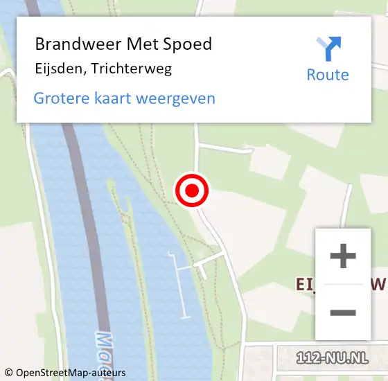 Locatie op kaart van de 112 melding: Brandweer Met Spoed Naar Eijsden, Trichterweg op 17 oktober 2020 19:45