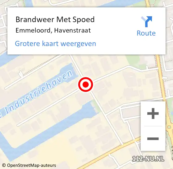 Locatie op kaart van de 112 melding: Brandweer Met Spoed Naar Emmeloord, Havenstraat op 17 oktober 2020 20:13