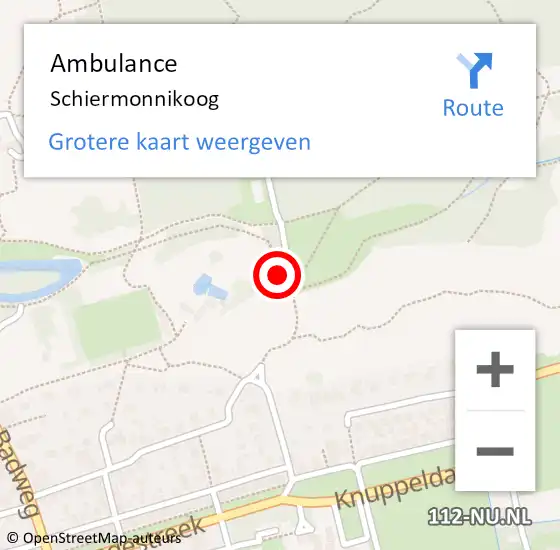 Locatie op kaart van de 112 melding: Ambulance Schiermonnikoog op 17 oktober 2020 21:14