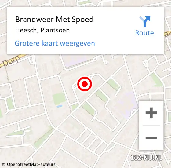 Locatie op kaart van de 112 melding: Brandweer Met Spoed Naar Heesch, Plantsoen op 17 oktober 2020 21:17