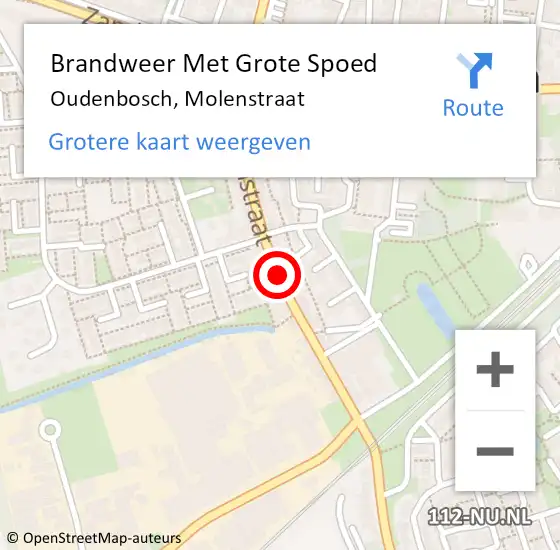 Locatie op kaart van de 112 melding: Brandweer Met Grote Spoed Naar Oudenbosch, Molenstraat op 18 oktober 2020 02:20
