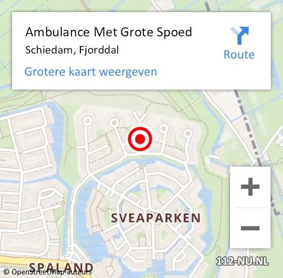 Locatie op kaart van de 112 melding: Ambulance Met Grote Spoed Naar Schiedam, Fjorddal op 18 oktober 2020 06:57