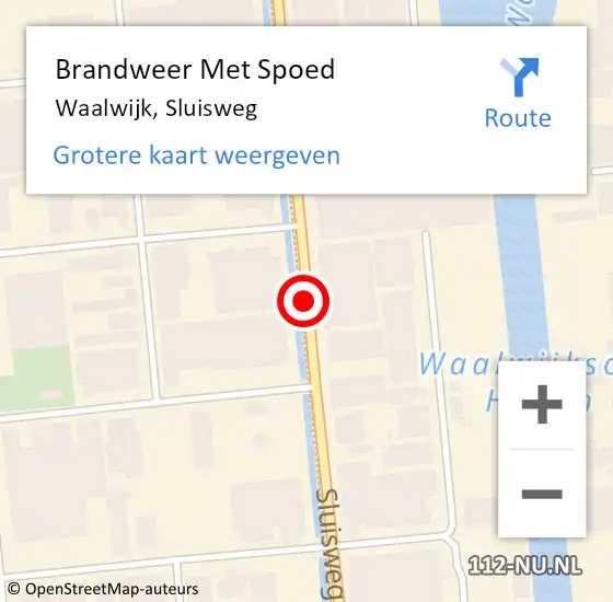 Locatie op kaart van de 112 melding: Brandweer Met Spoed Naar Waalwijk, Sluisweg op 18 oktober 2020 07:13